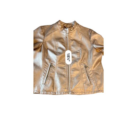Baccini Rose Gold Faux Leather Metallic Jacket - PL - Picture 13 of 13